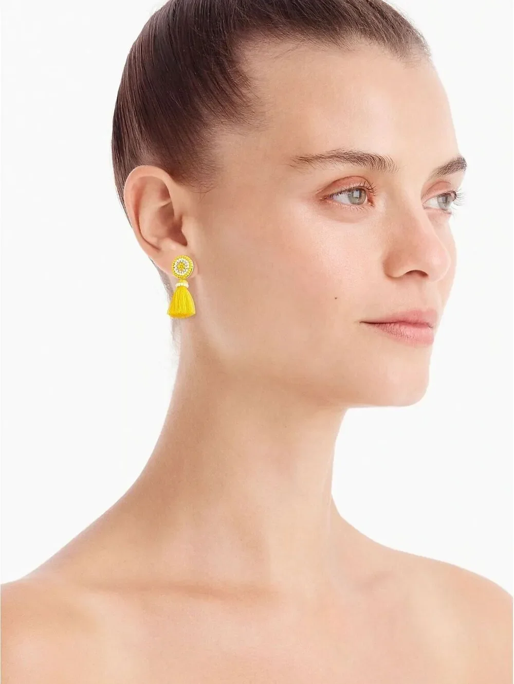 J.Crew Beaded Tassel Stud Earrings